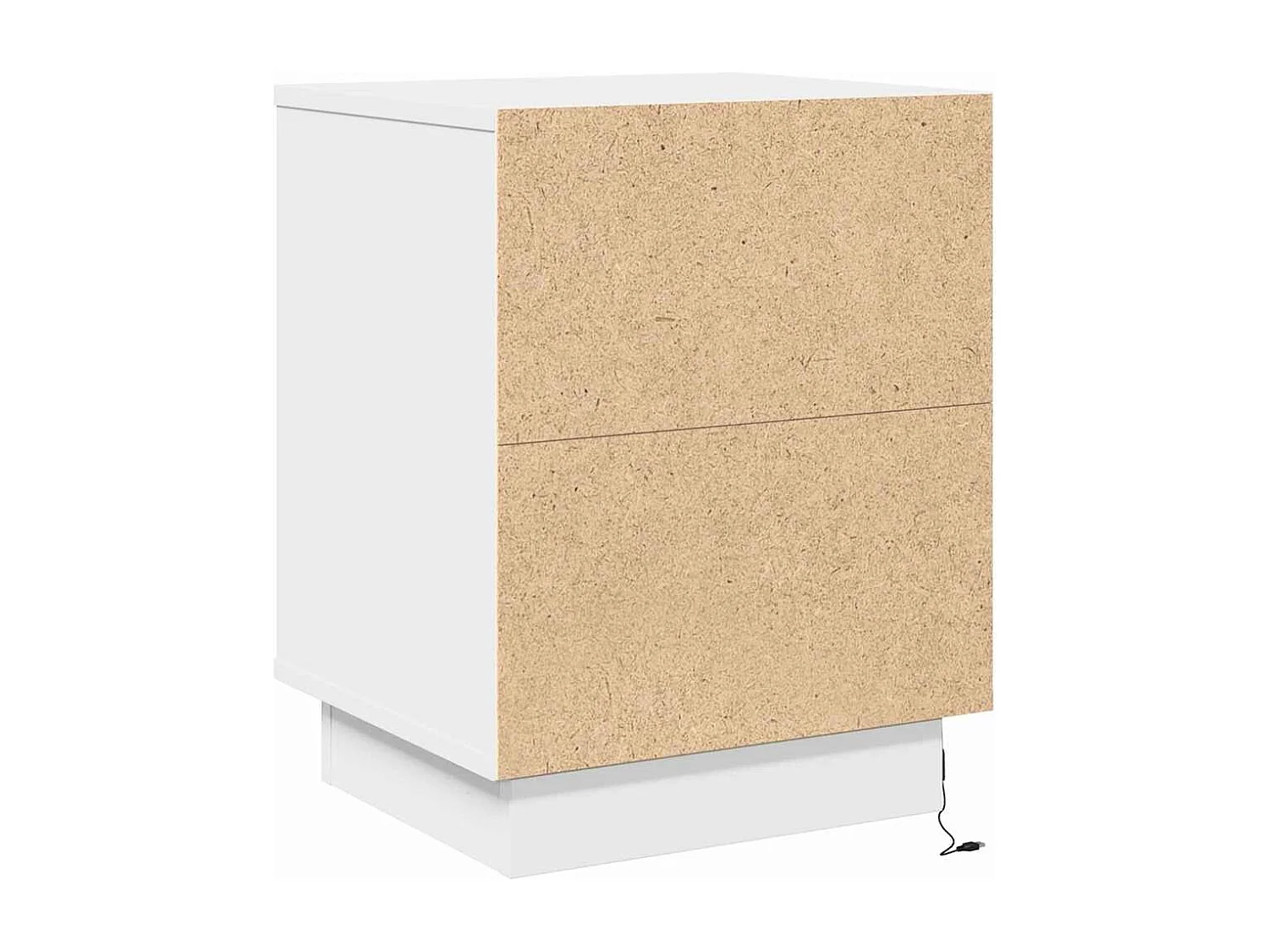 Comodini con luci LED 2 pz Bianco 39x34,5x50 cm