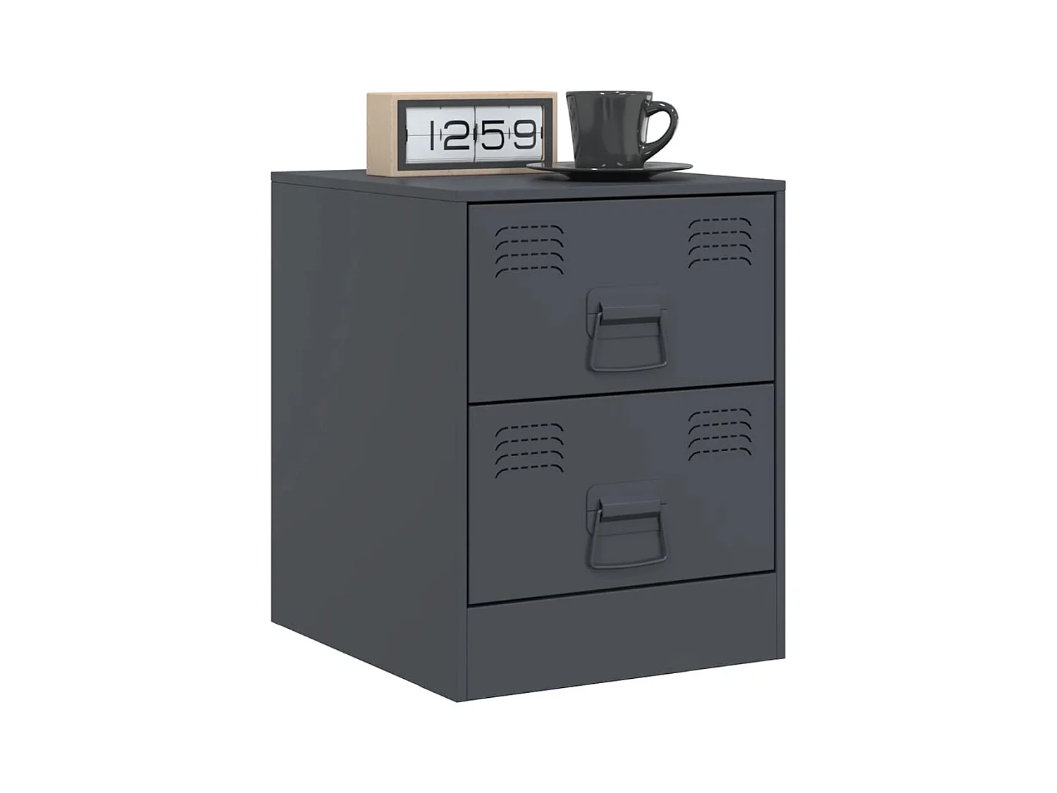 Tables de chevet 2 pcs anthracite 34,5x39x44 cm acier