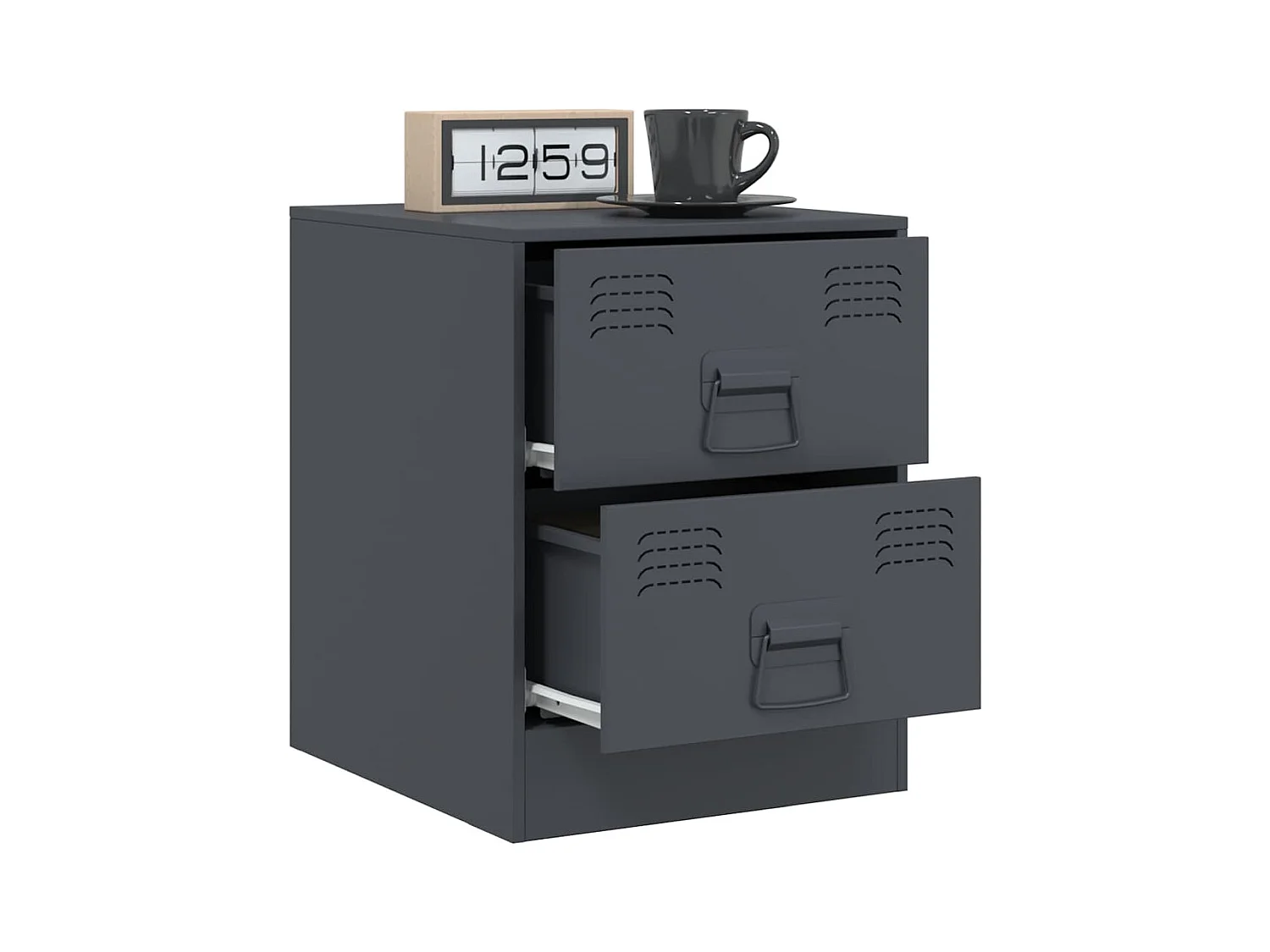 Tables de chevet 2 pcs anthracite 34,5x39x44 cm acier