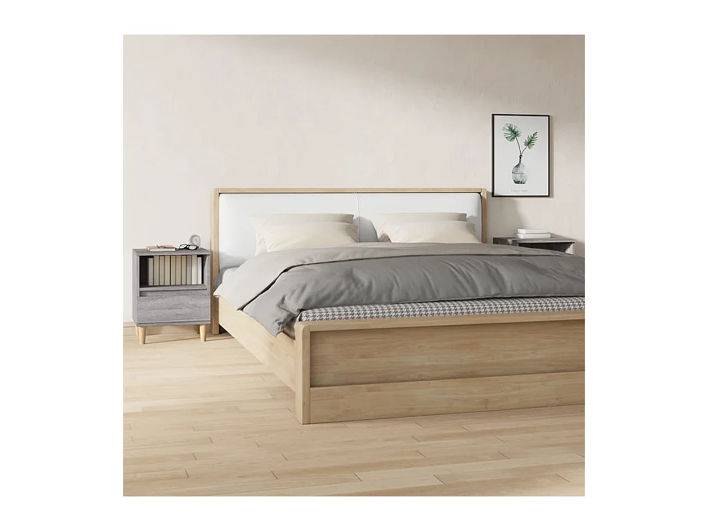 Tables de chevet 2 pcs Sonoma gris 40x35x50 cm