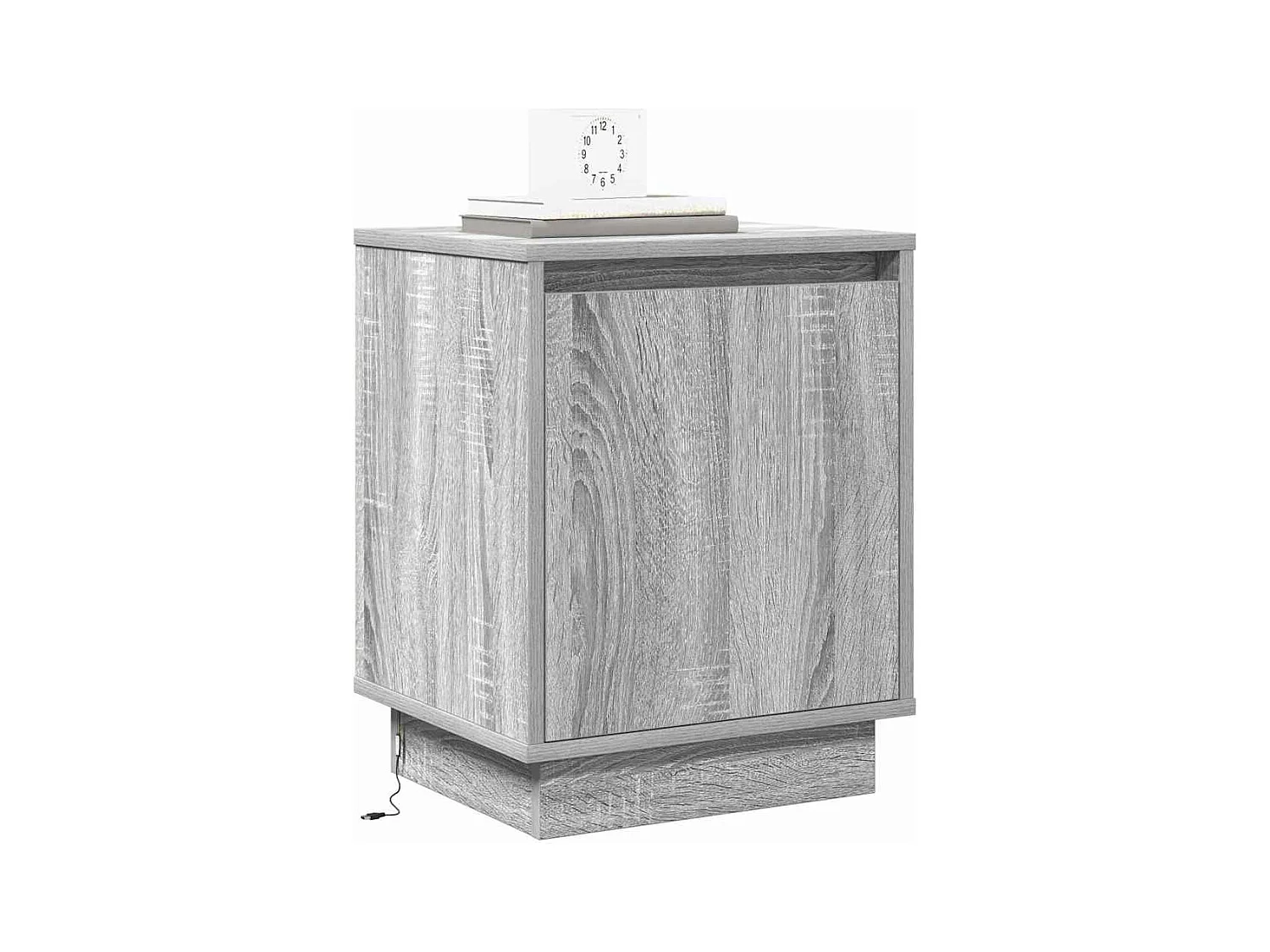 Nachttische mit LED-Leuchten 2 Stück Sonoma Grau 39x34,5x50 cm