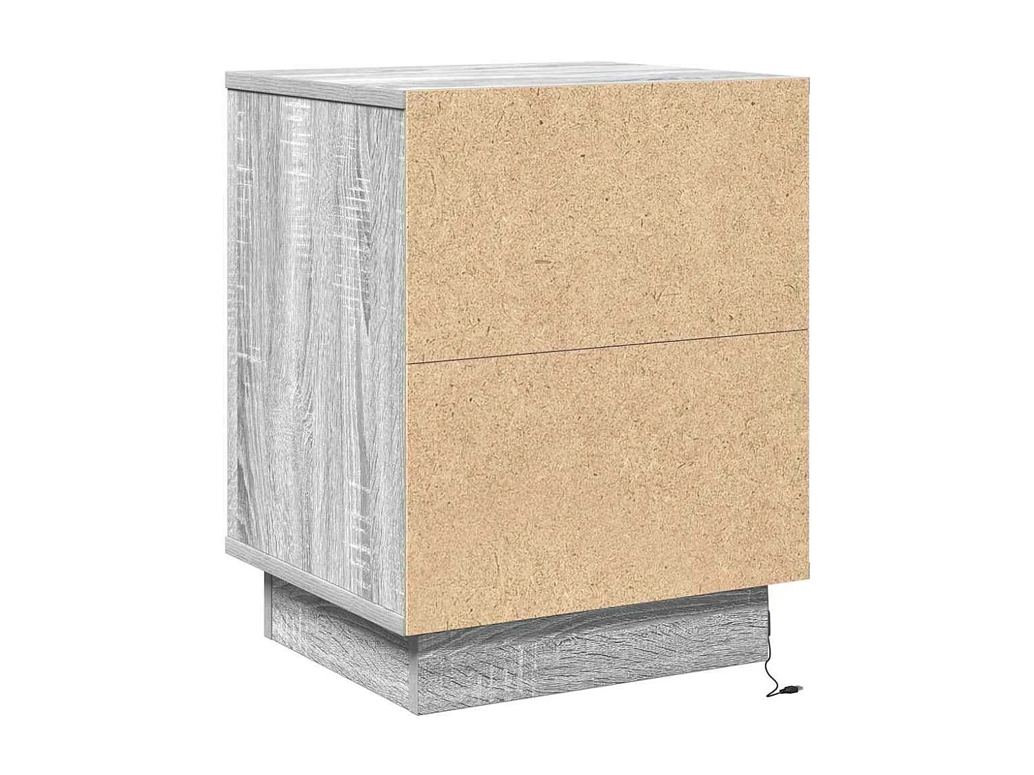 Nachttische mit LED-Leuchten 2 Stück Sonoma Grau 39x34,5x50 cm