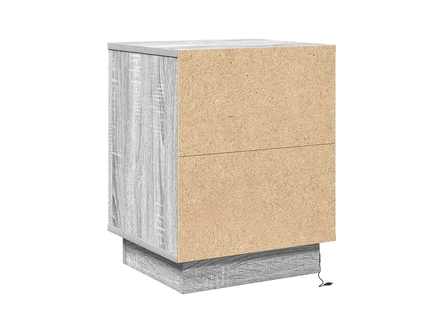 Tables de chevet avec lumières LED 2 pièces Gris Sonoma 39x34,5x50 cm