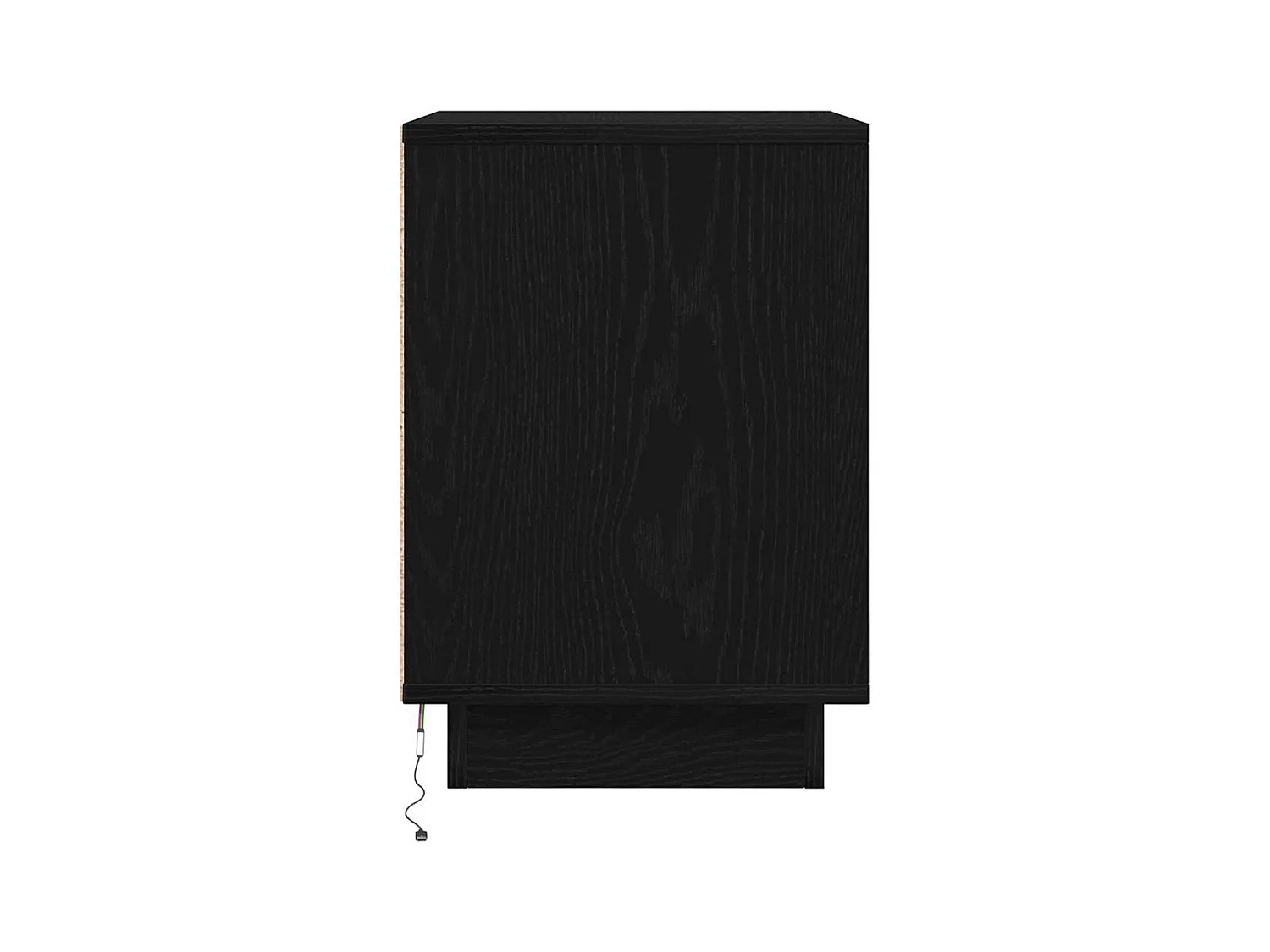 Mesita de noche con luces LED negra 38x34x50 cm