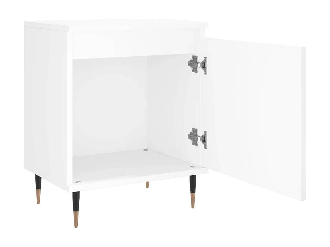 Mesitas de noche 2 piezas blancas 40x30x50 cm madera de ingeniería