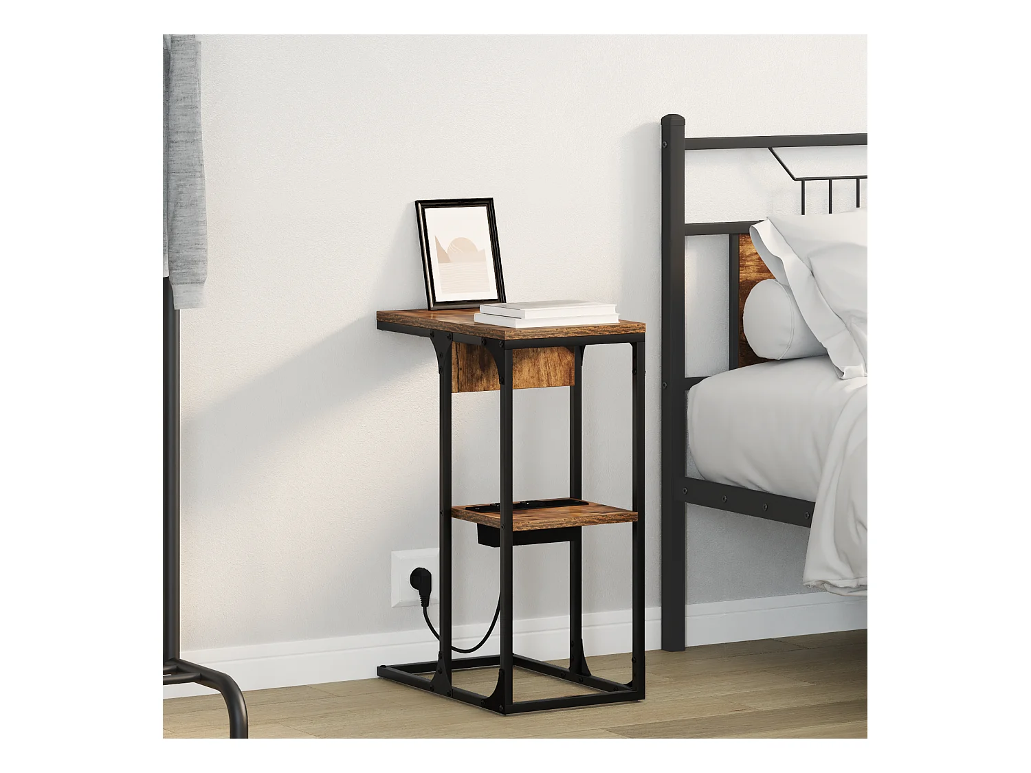 Table de chevet Chêne fumé 41.5 x 26 x 60.5 cm