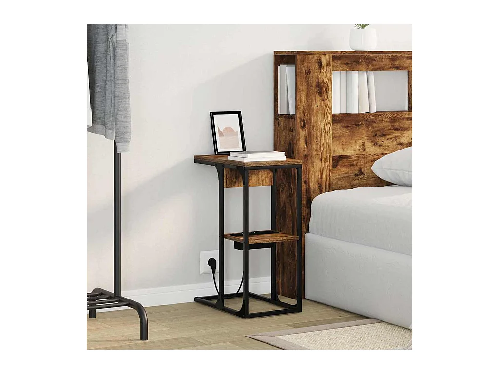 Table de chevet Chêne fumé 41.5 x 26 x 60.5 cm