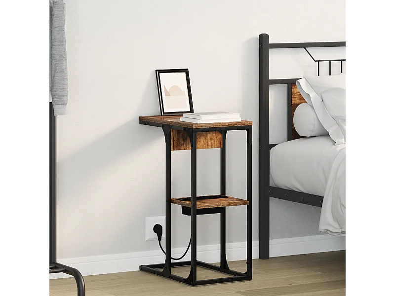 Table de chevet Chêne fumé 41.5 x 26 x 60.5 cm