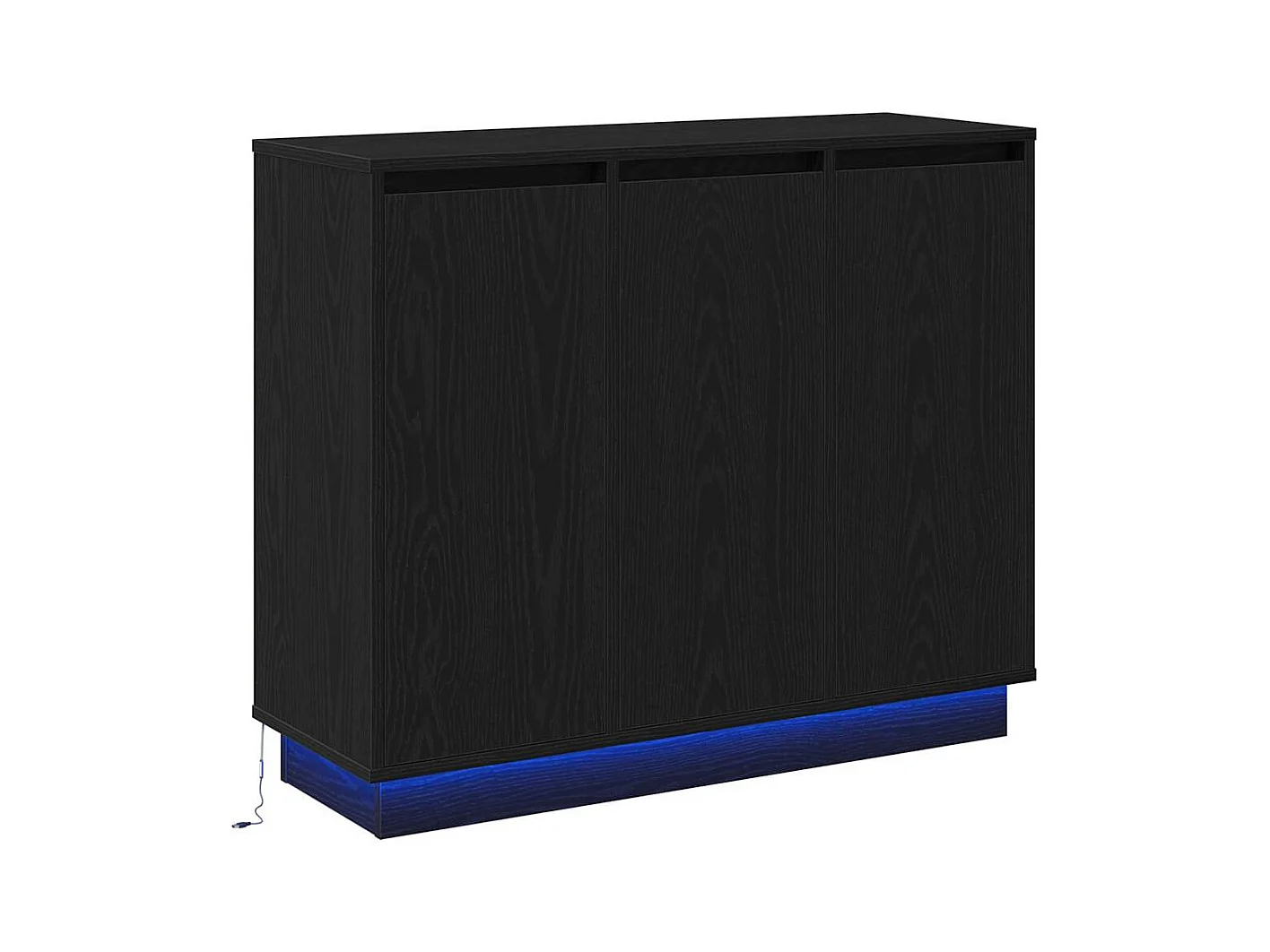 Dressoir met LED in zwart eiken 90x32x75 cm in bewerkt hout