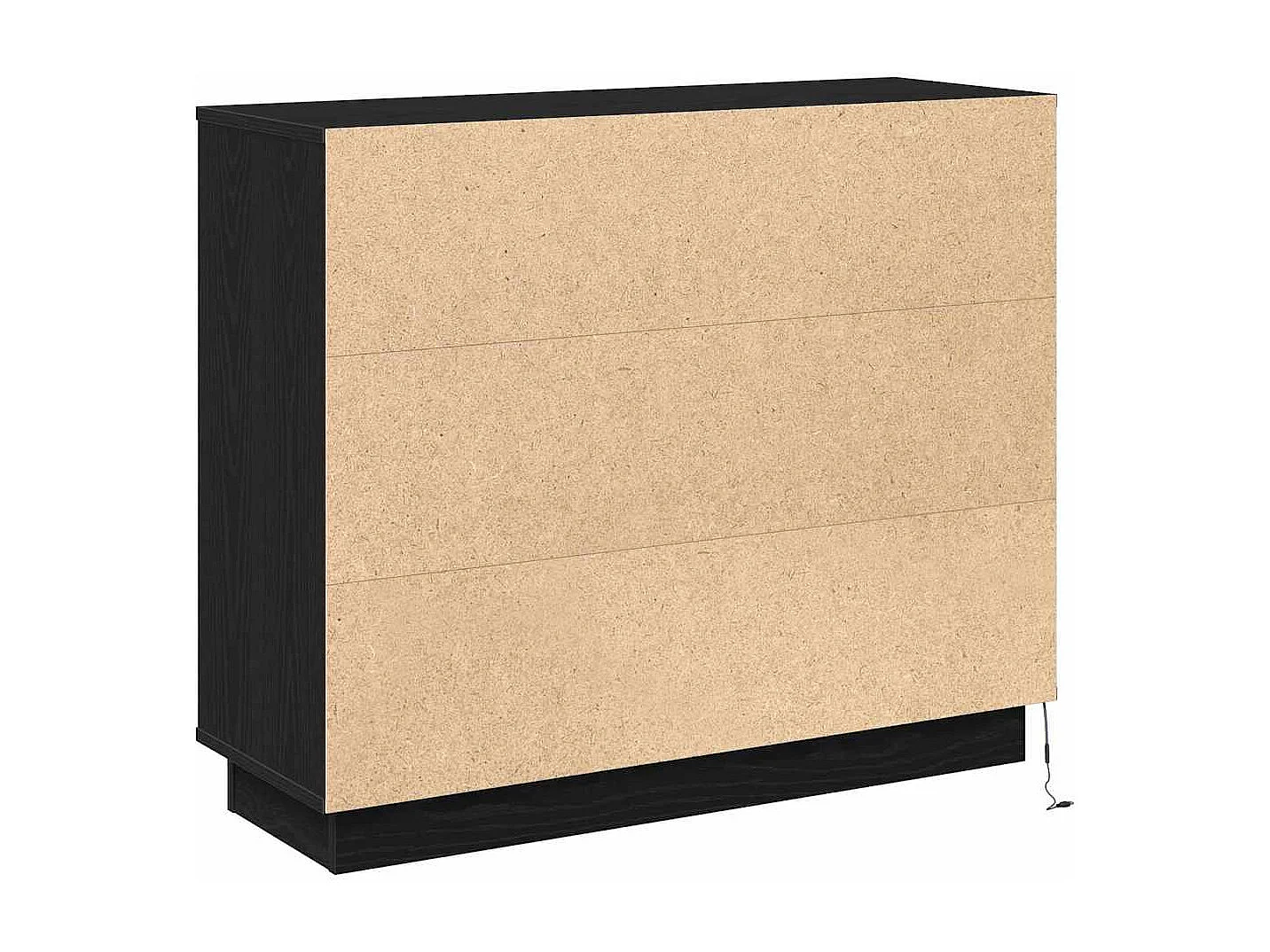 Dressoir met LED in zwart eiken 90x32x75 cm in bewerkt hout