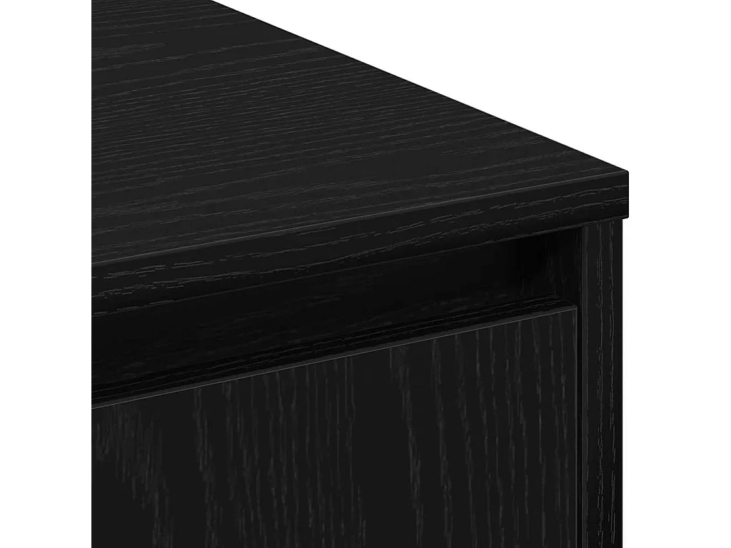 Dressoir met LED in zwart eiken 90x32x75 cm in bewerkt hout