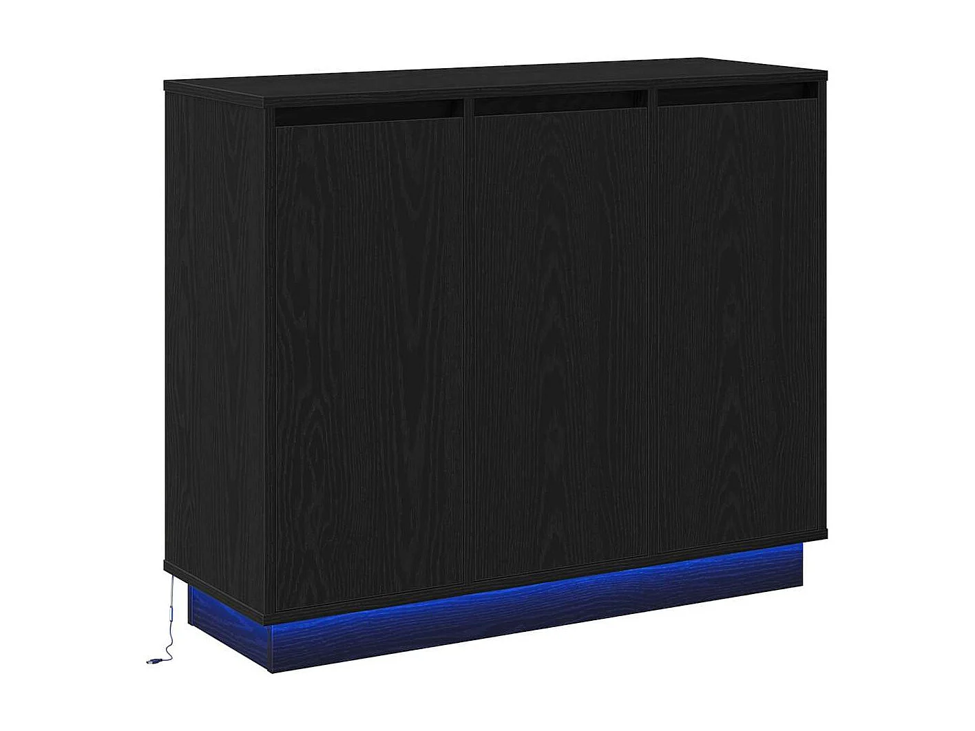 Credenza con LED in rovere nero 90x32x75 cm in legno ingegnerizzato