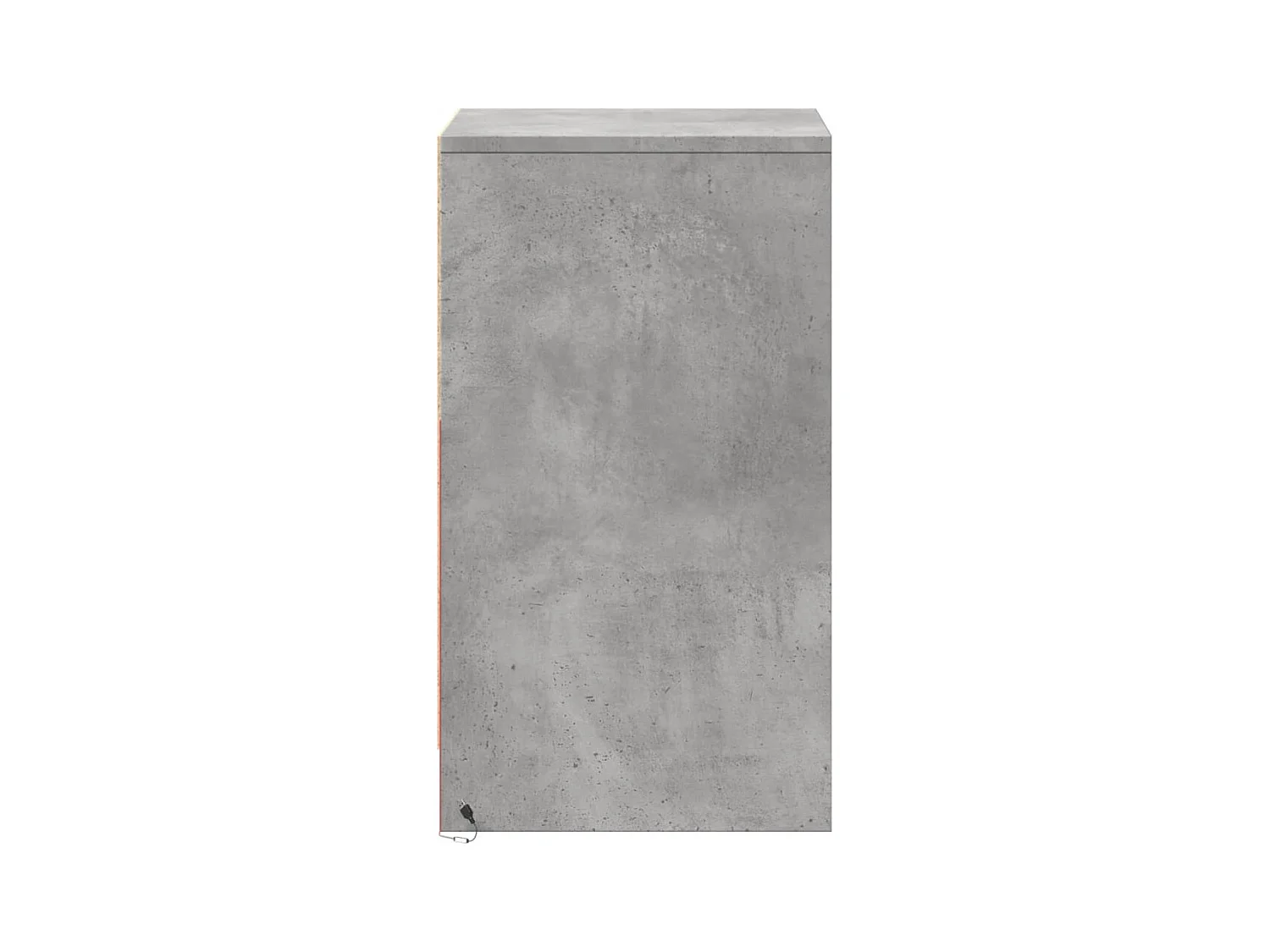 Armoire de chevet et lumières LED gris béton bois d'ingénierie