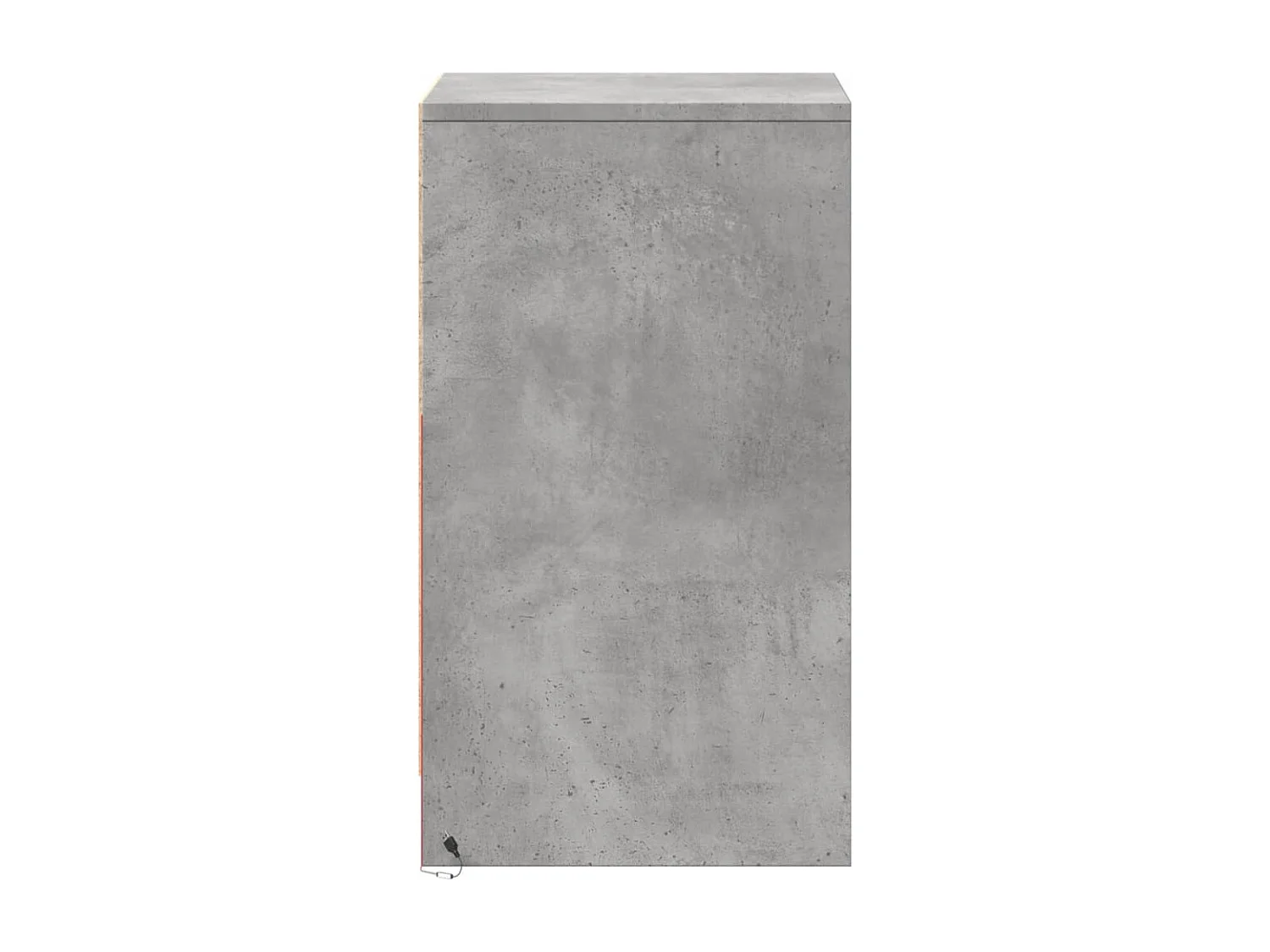 Armoire de chevet et lumières LED gris béton bois d'ingénierie