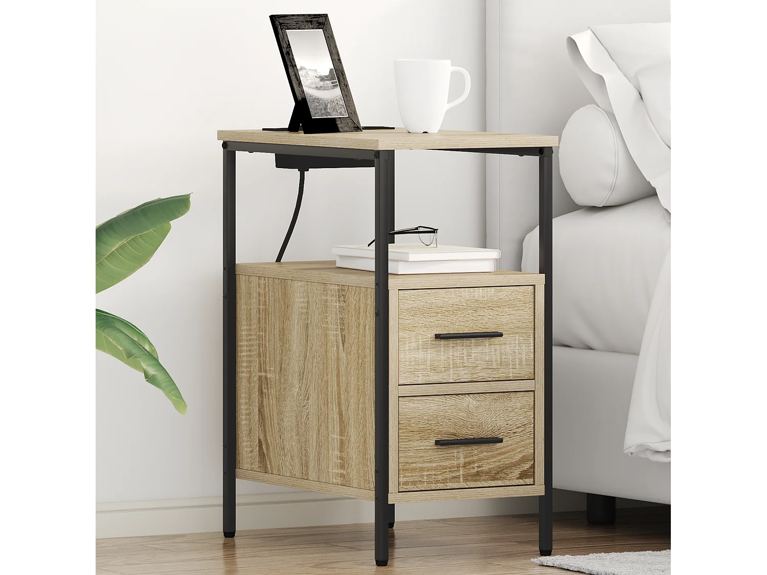 Nachtkastjes 2 stuks Sonoma eiken 30 x 48 x 61 cm