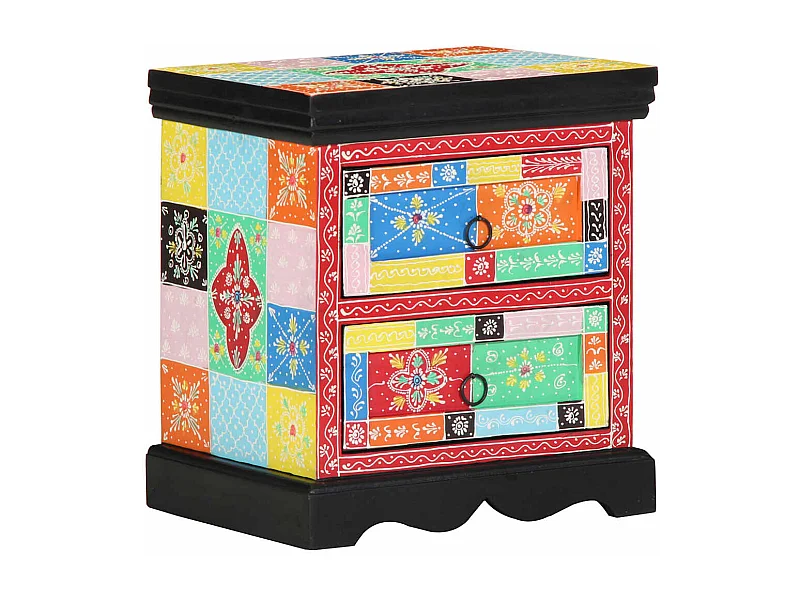 Comodino multicolore 40x35x45 cm in legno composito