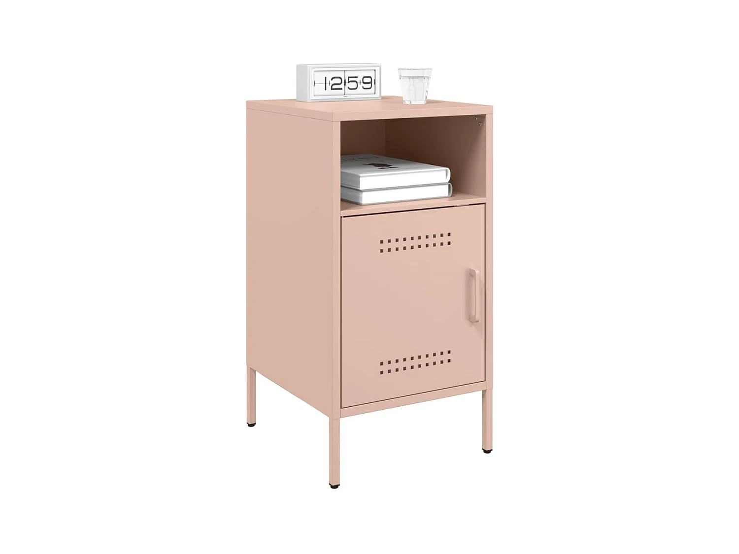Tables de chevet 2 pcs rose 36x39x68 cm acier