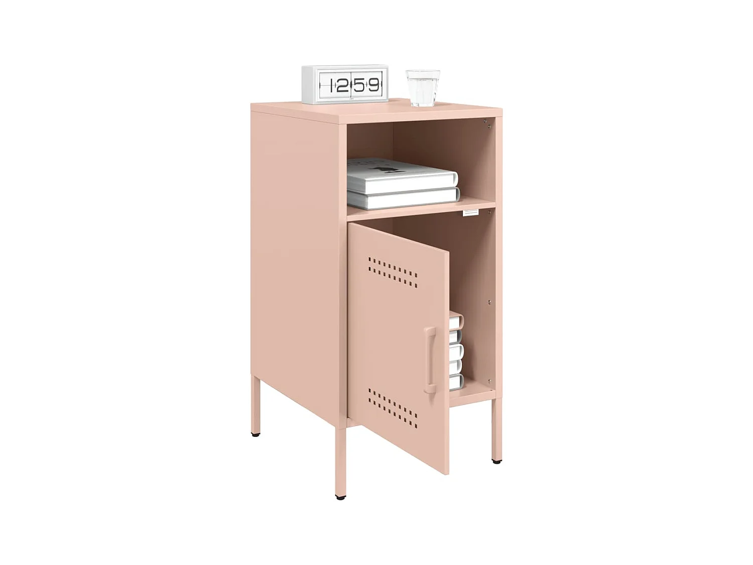 Tables de chevet 2 pcs rose 36x39x68 cm acier