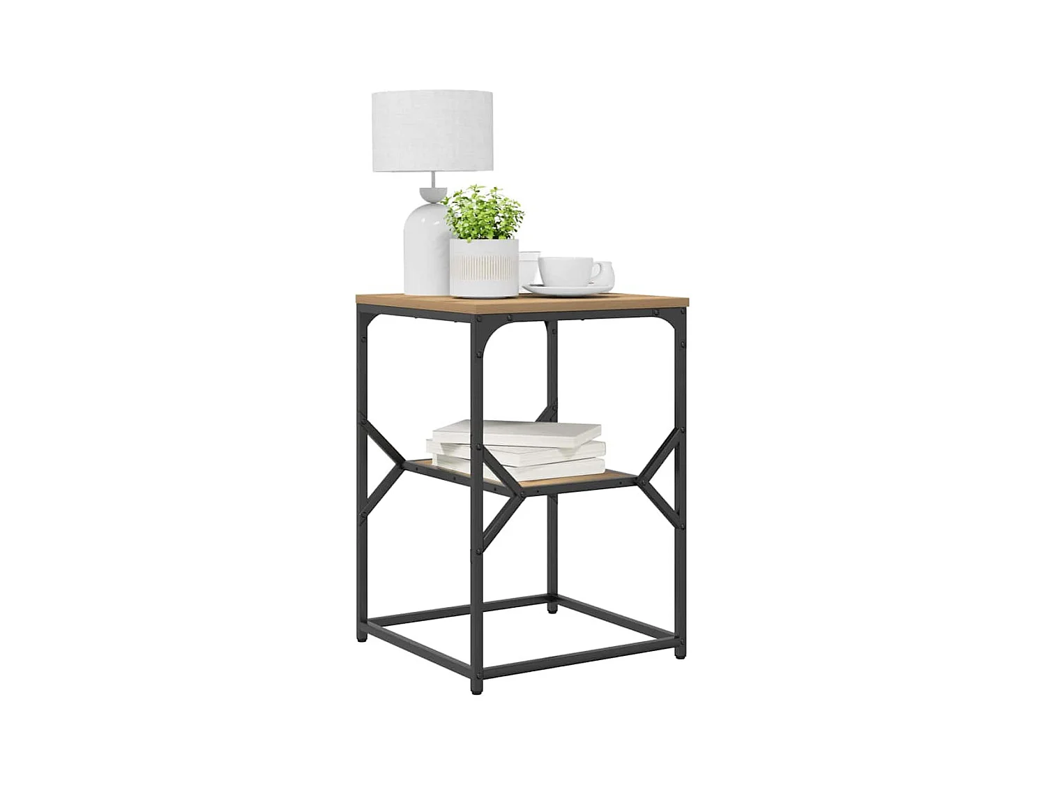 Table d'appoint Artisan Chêne 41x40x60 cm Bois d'ingénierie