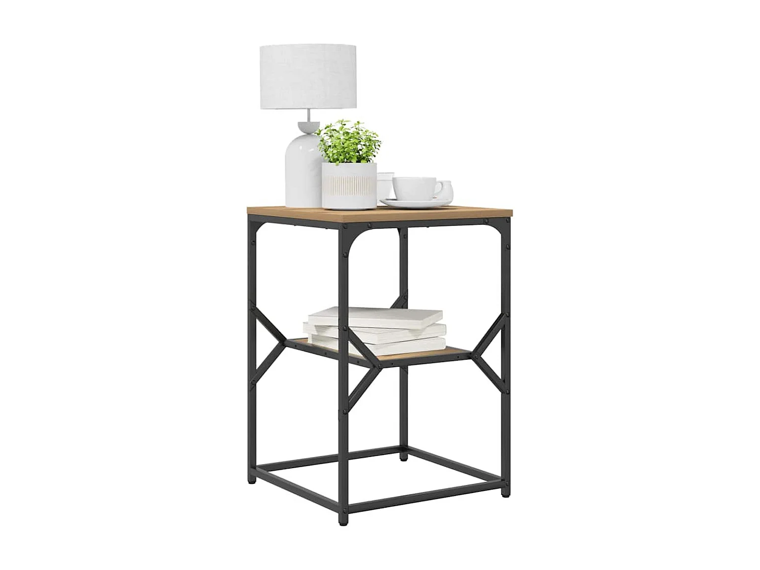 Table d'appoint Artisan Chêne 41x40x60 cm Bois d'ingénierie