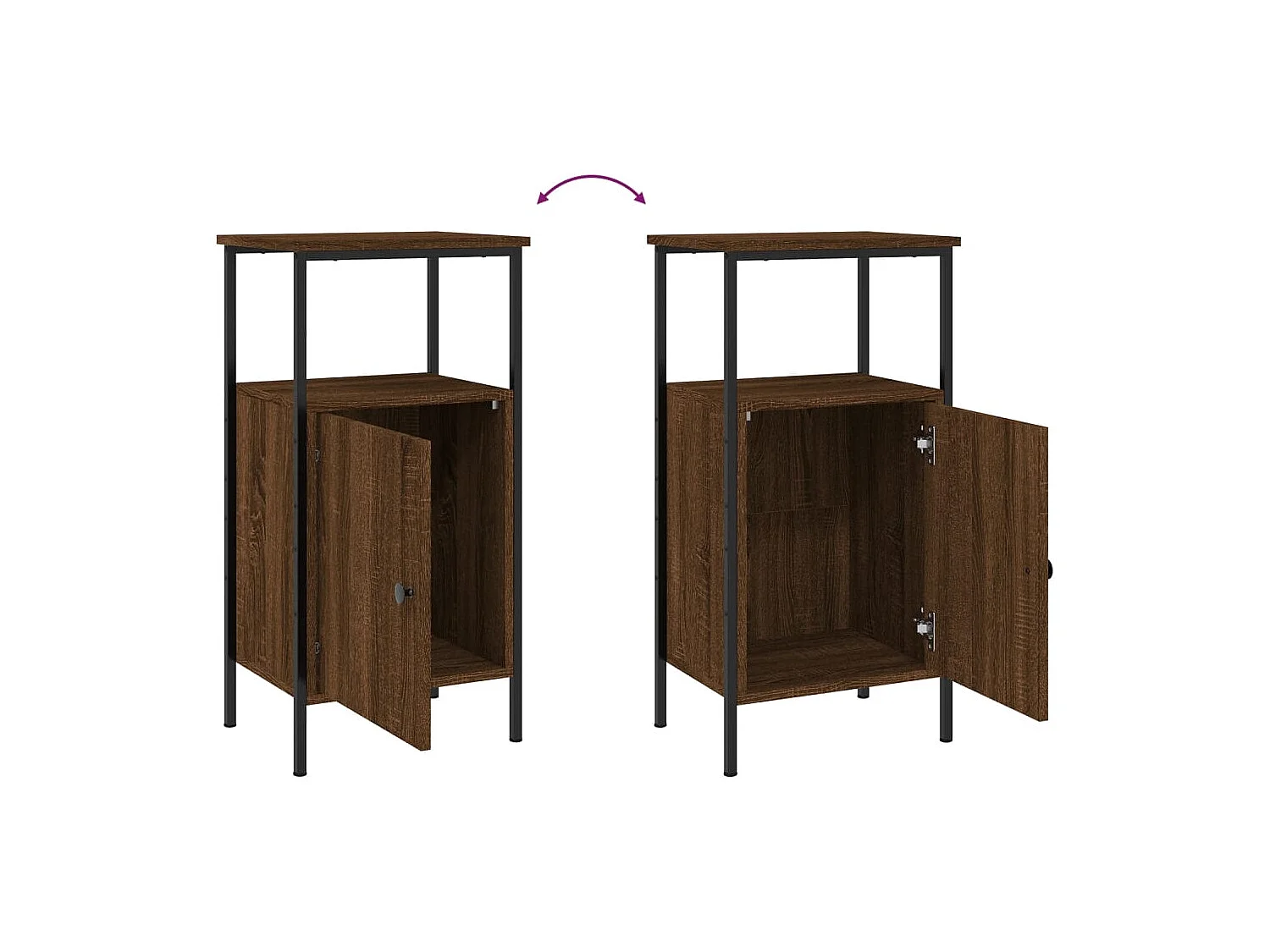 Tables de chevet 2 pcs chêne marron 41x31x80 cm bois ingénierie