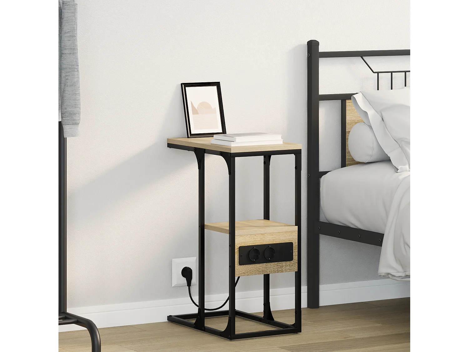 Comodino con cassetto in rovere Sonoma 41,5 x 26 x 60,5 cm