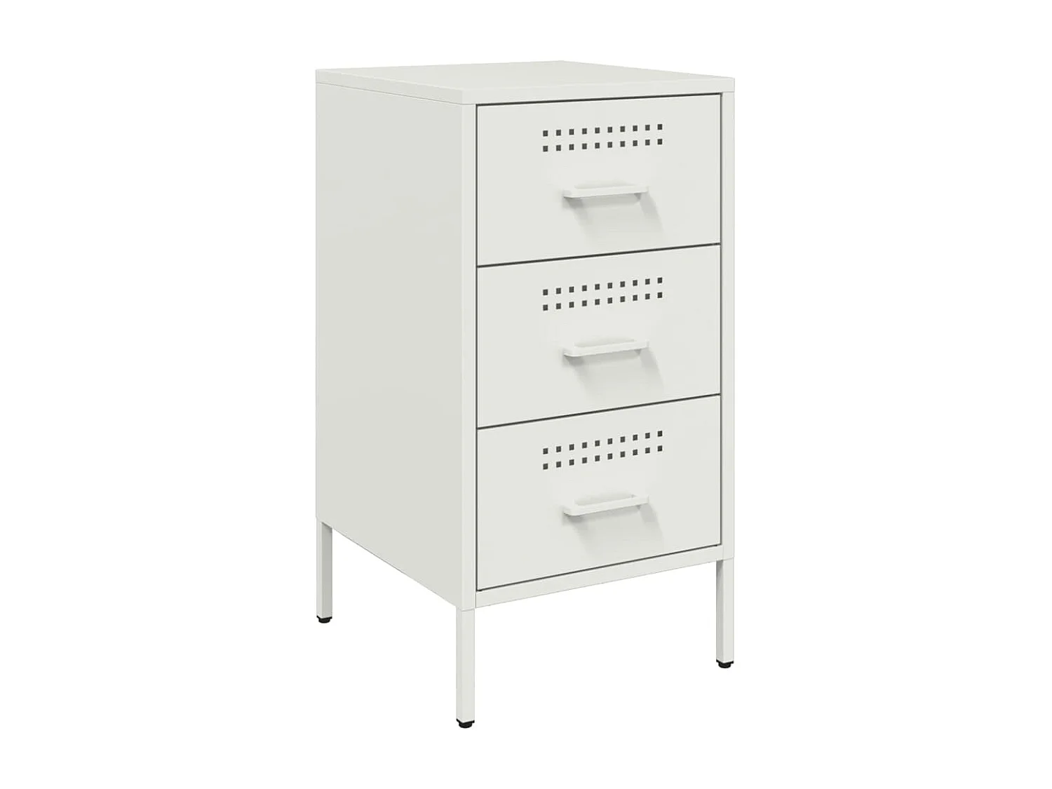 Table de chevet blanc 36x39x68 cm acier