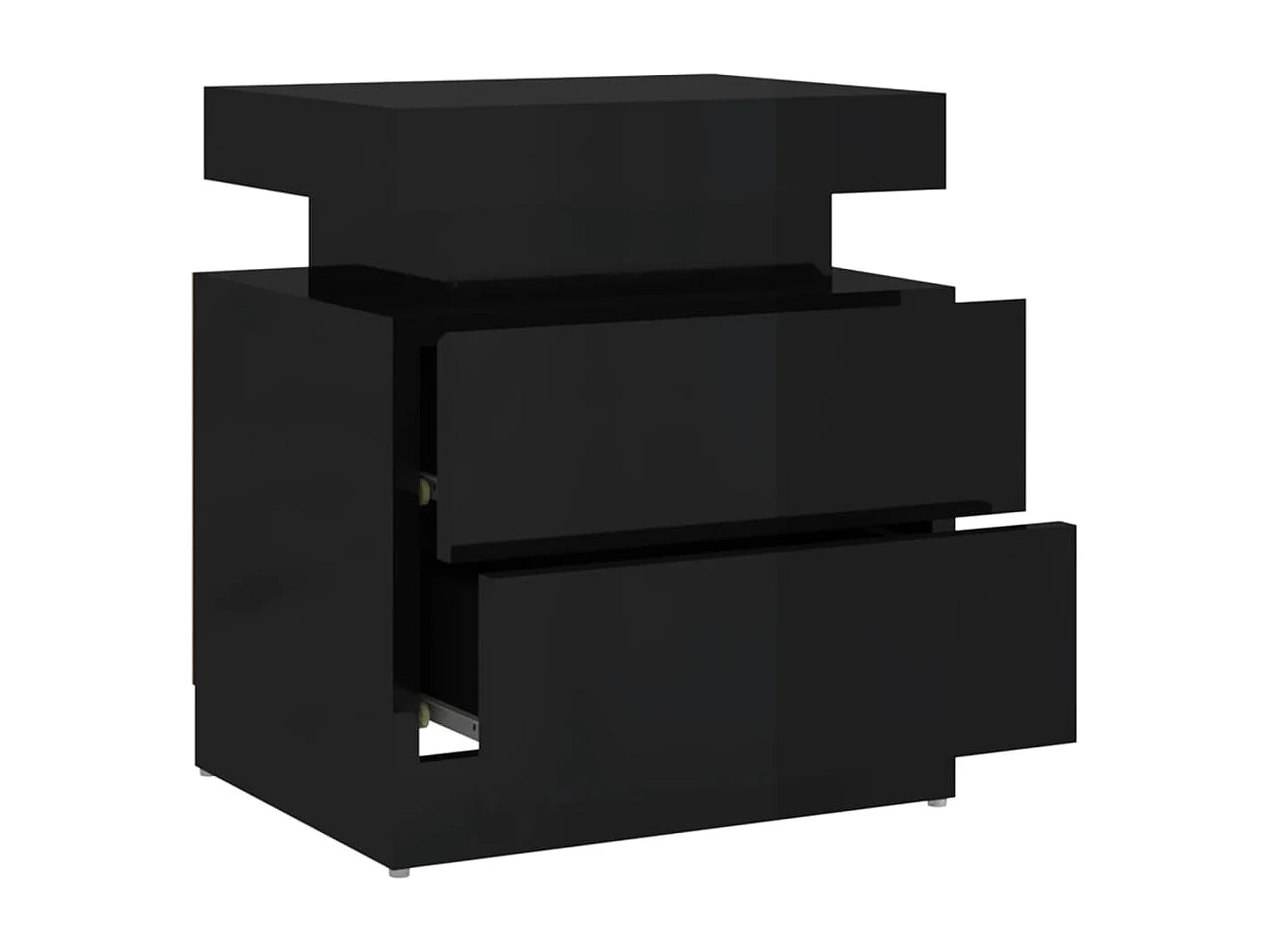 Mesita de noche Negro brillo 45x35x52 cm Aglomerado