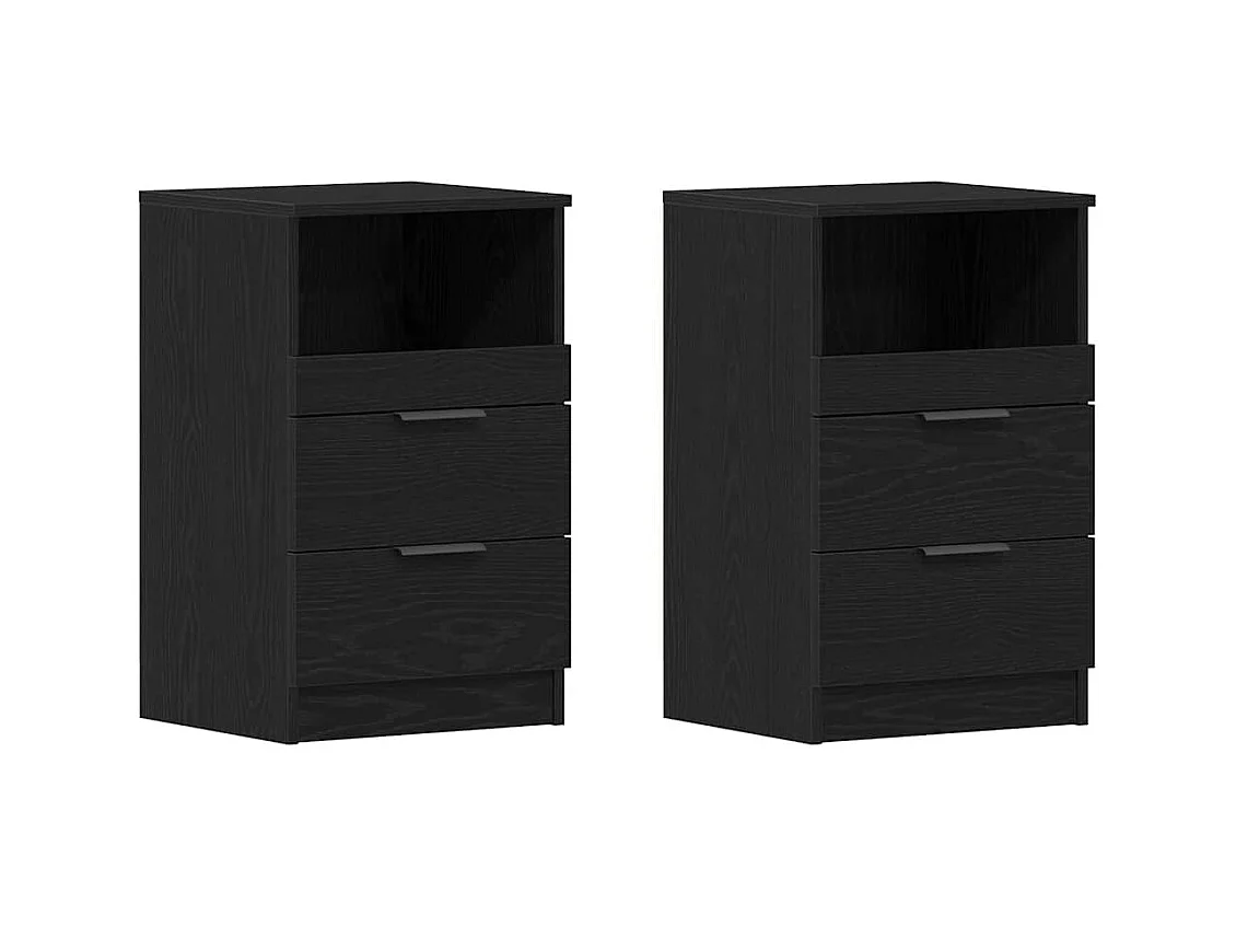Tables de chevet 2 pcs Chêne noir 40x35x65 cm Bois d'ingénierie