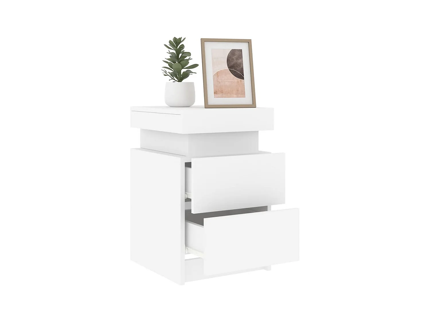 Comodino con luci LED bianco 35x39x55 cm