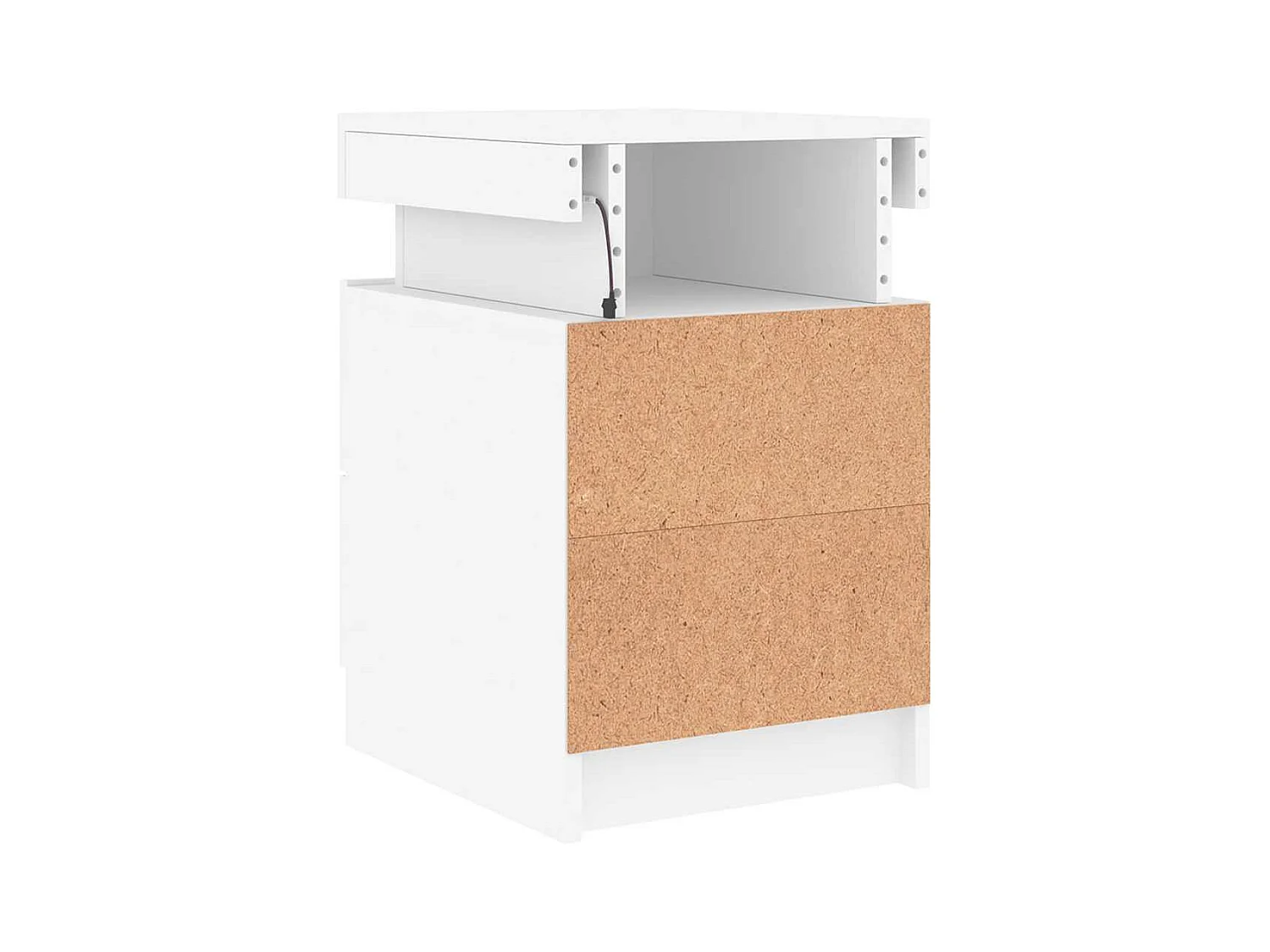 Table de chevet avec lumières LED blanc 35x39x55 cm