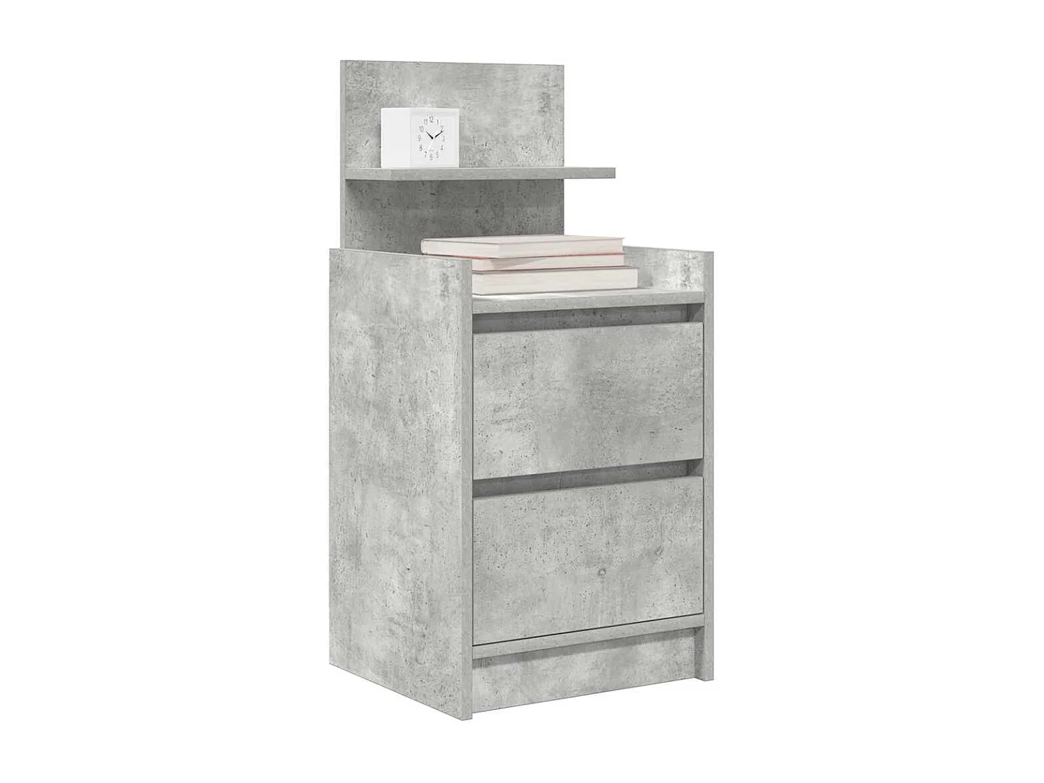 Tables de chevet avec 2 tiroirs 2 pcs gris béton 38x34x80 cm