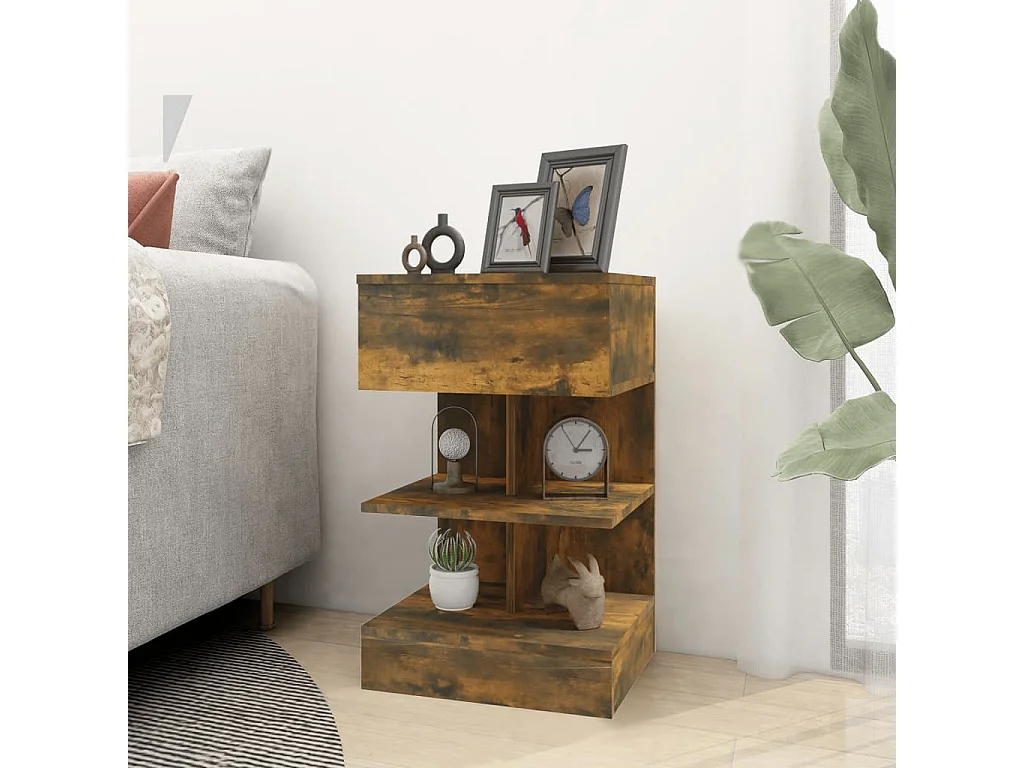 Comodini 2 pezzi rovere affumicato 40x35x65 cm legno ingegnerizzato