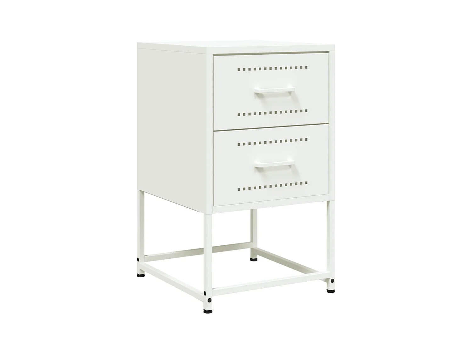 Table de chevet blanc 36x39x60,5 cm acier