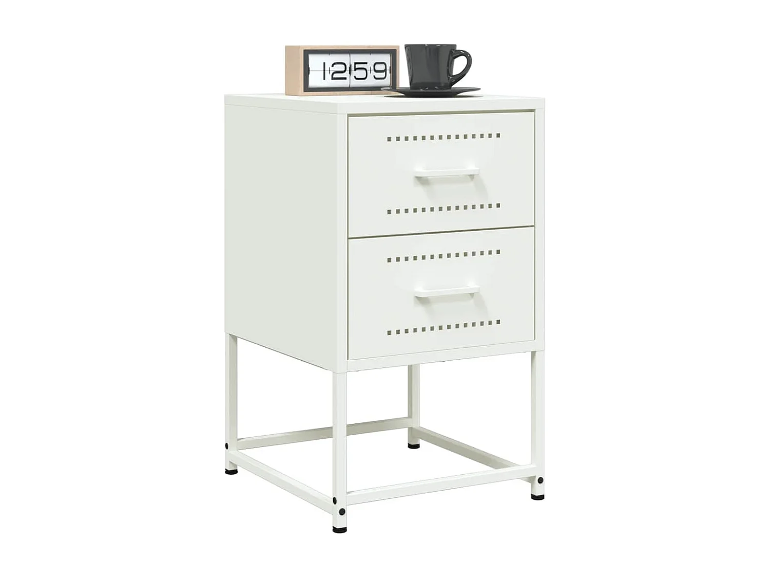 Table de chevet blanc 36x39x60,5 cm acier