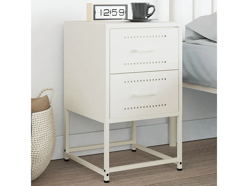 Table de chevet blanc 36x39x60,5 cm acier