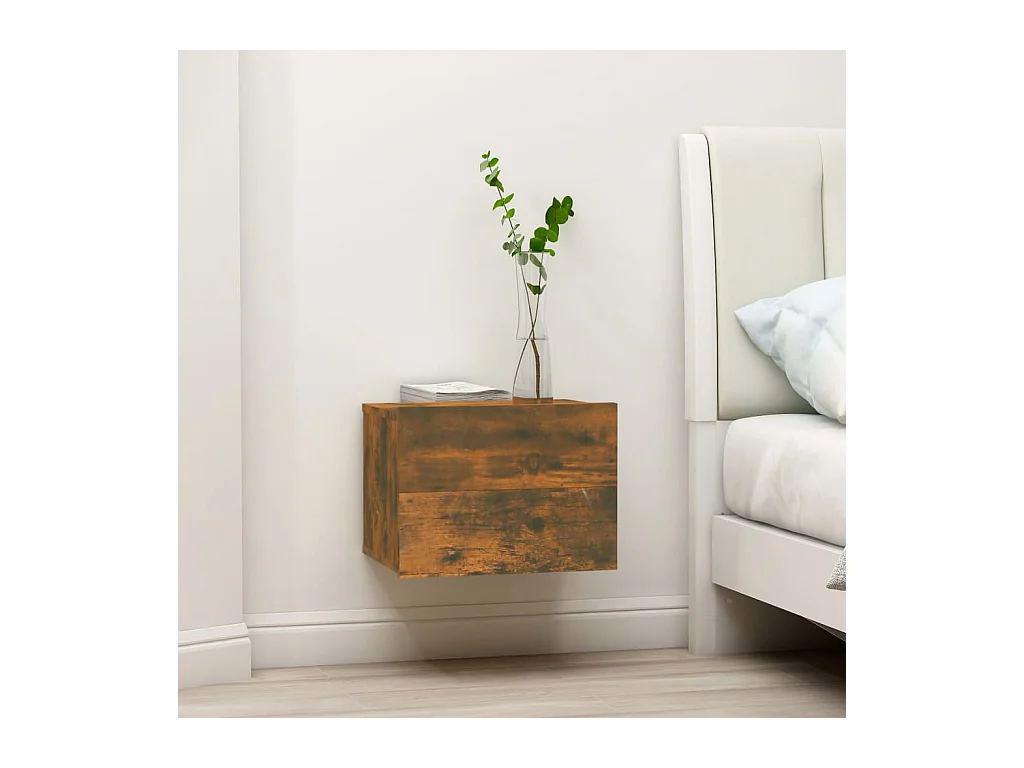 Nachttisch aus geräucherter Eiche, 40 x 30 x 30 cm, Holzwerkstoff
