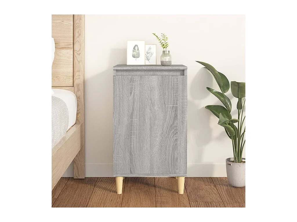 Comodino grigio Sonoma 40x35x70 cm in legno ingegnerizzato