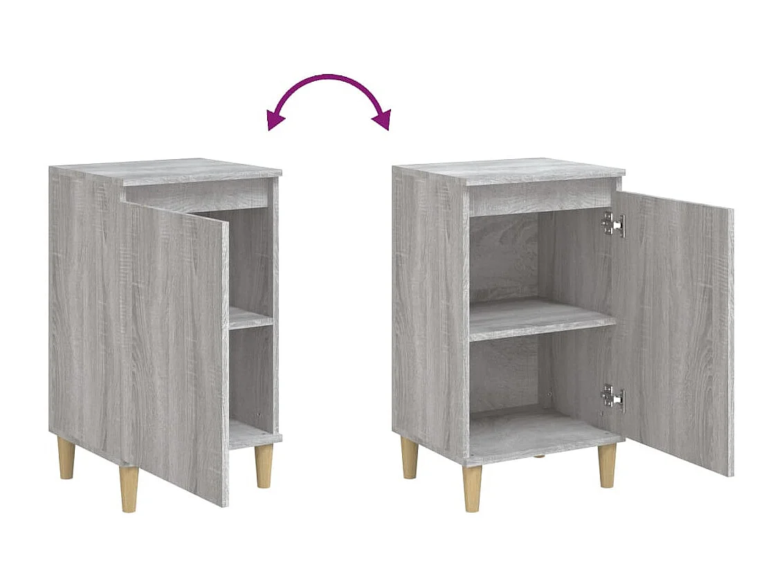 Comodino grigio Sonoma 40x35x70 cm in legno ingegnerizzato