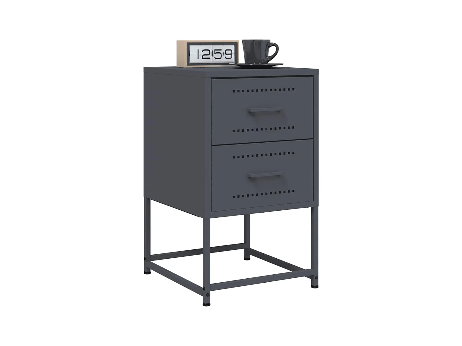 Tables de chevet 2 pcs anthracite 36x39x60,5 cm acier