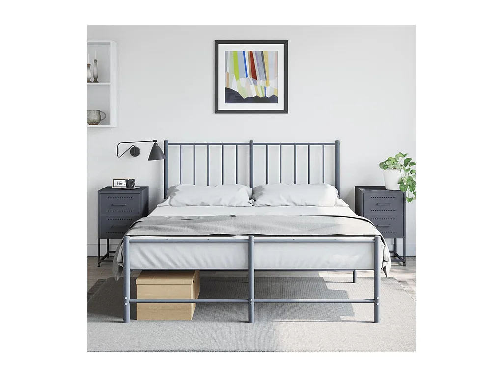 Tables de chevet 2 pcs anthracite 36x39x60,5 cm acier