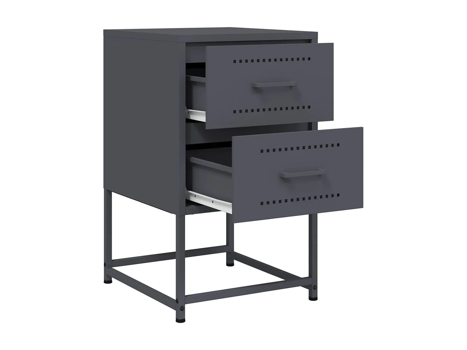 Tables de chevet 2 pcs anthracite 36x39x60,5 cm acier