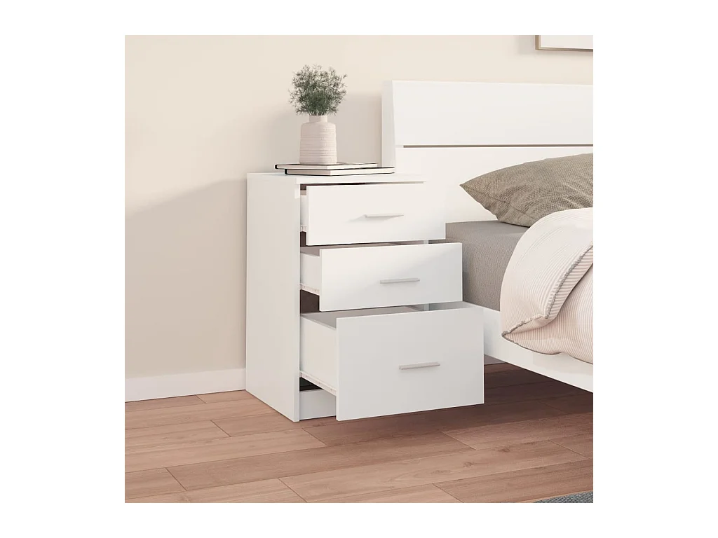 Table de chevet Blanc 40x40x63 cm Bois d’ingénierie