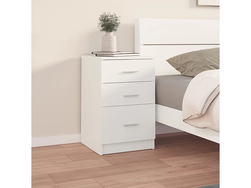 Table de chevet Blanc 40x40x63 cm Bois d’ingénierie