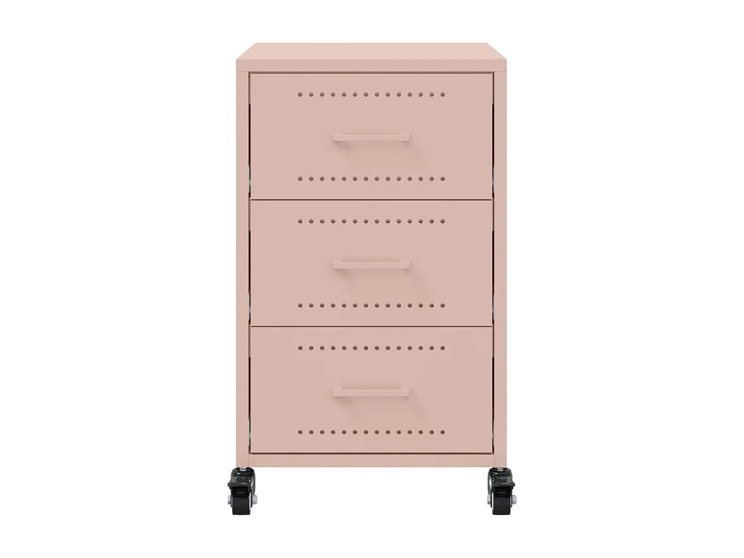 Table de chevet rose 36x39x59 cm acier