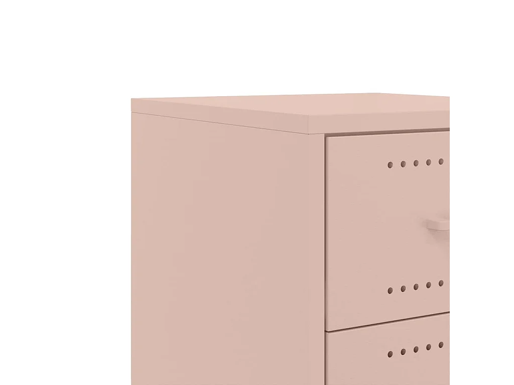 Table de chevet rose 36x39x59 cm acier