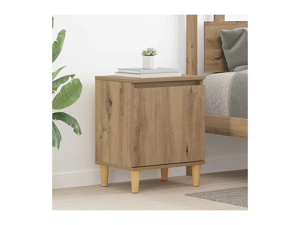 Table de Chevet en Chêne Chêne MDF 40 x 30 x 50 cm