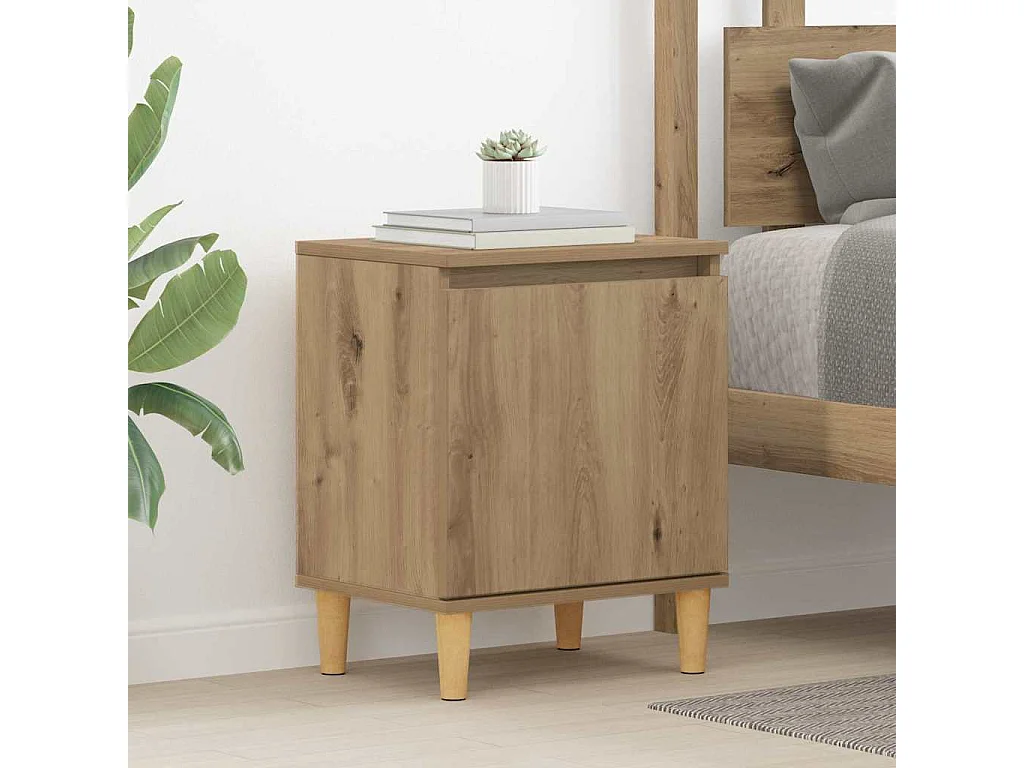 Table de Chevet en Chêne Chêne MDF 40 x 30 x 50 cm