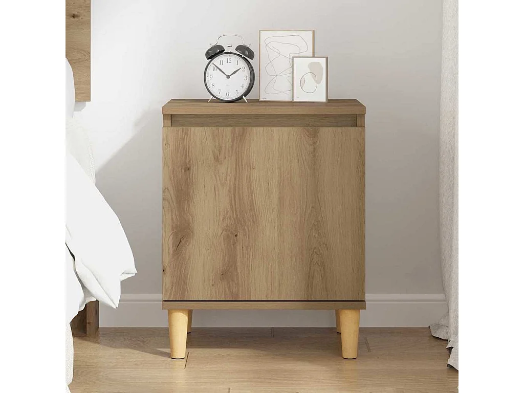 Table de Chevet en Chêne Chêne MDF 40 x 30 x 50 cm