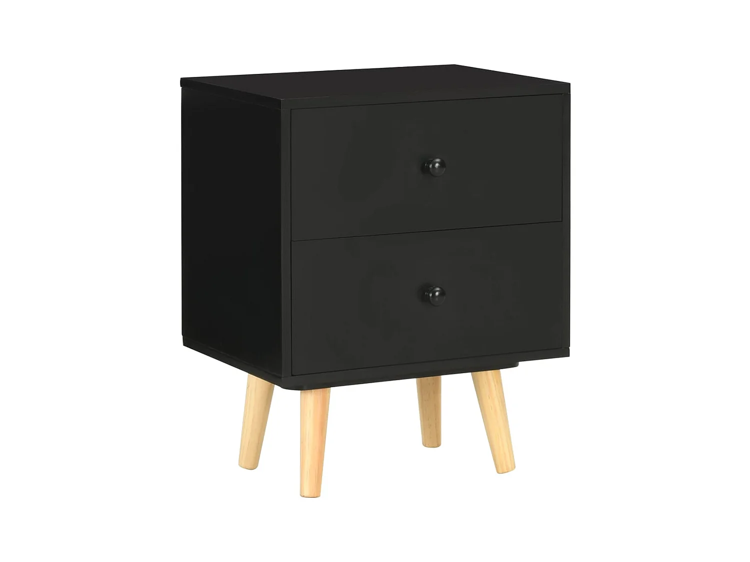 Tables de chevet 2 pcs Noir 40 x 30 x 50 cm Pin massif